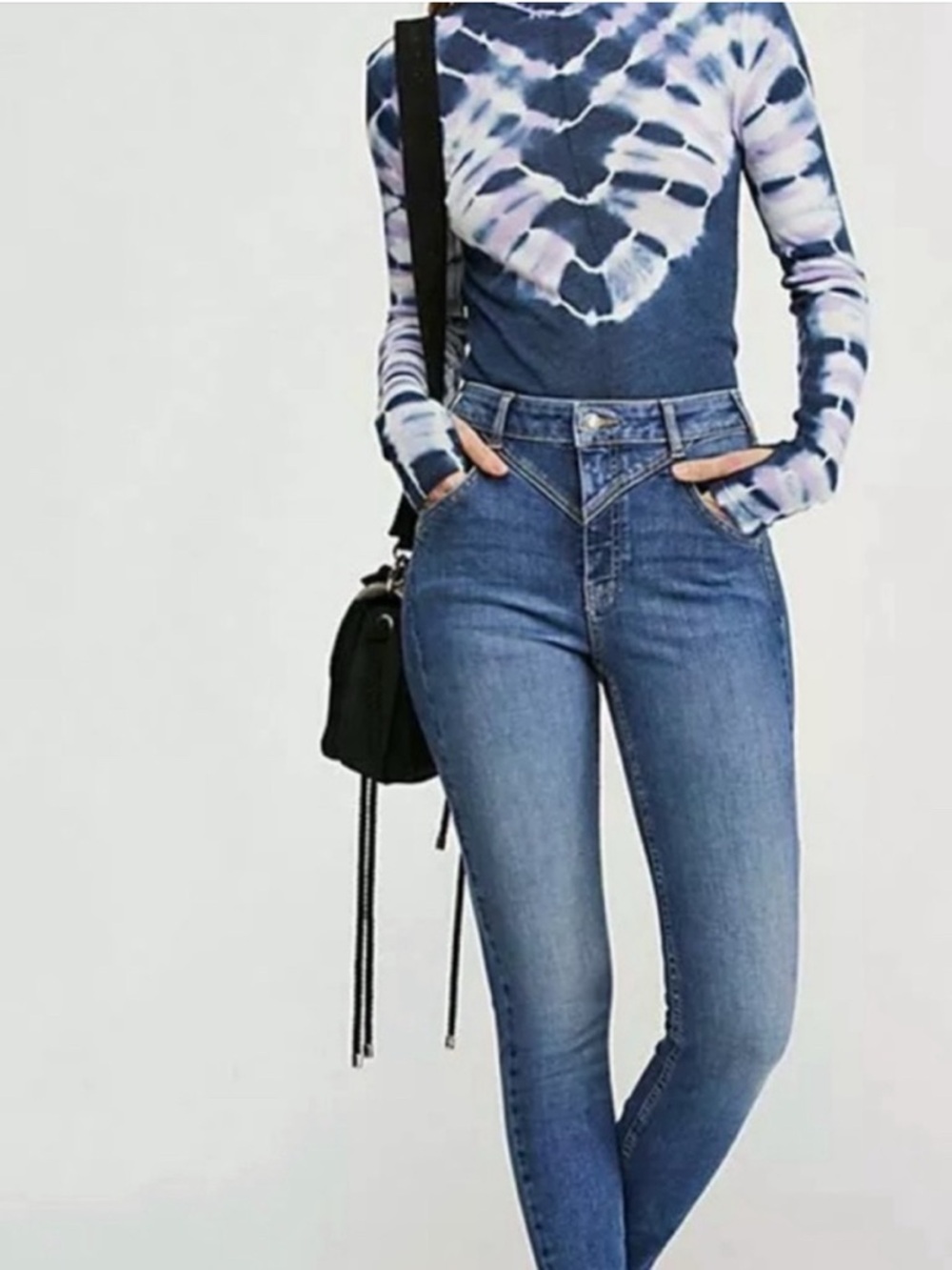 We The Free Medium Blue Ankle Jeans Daybreak Boho Seam sexy
